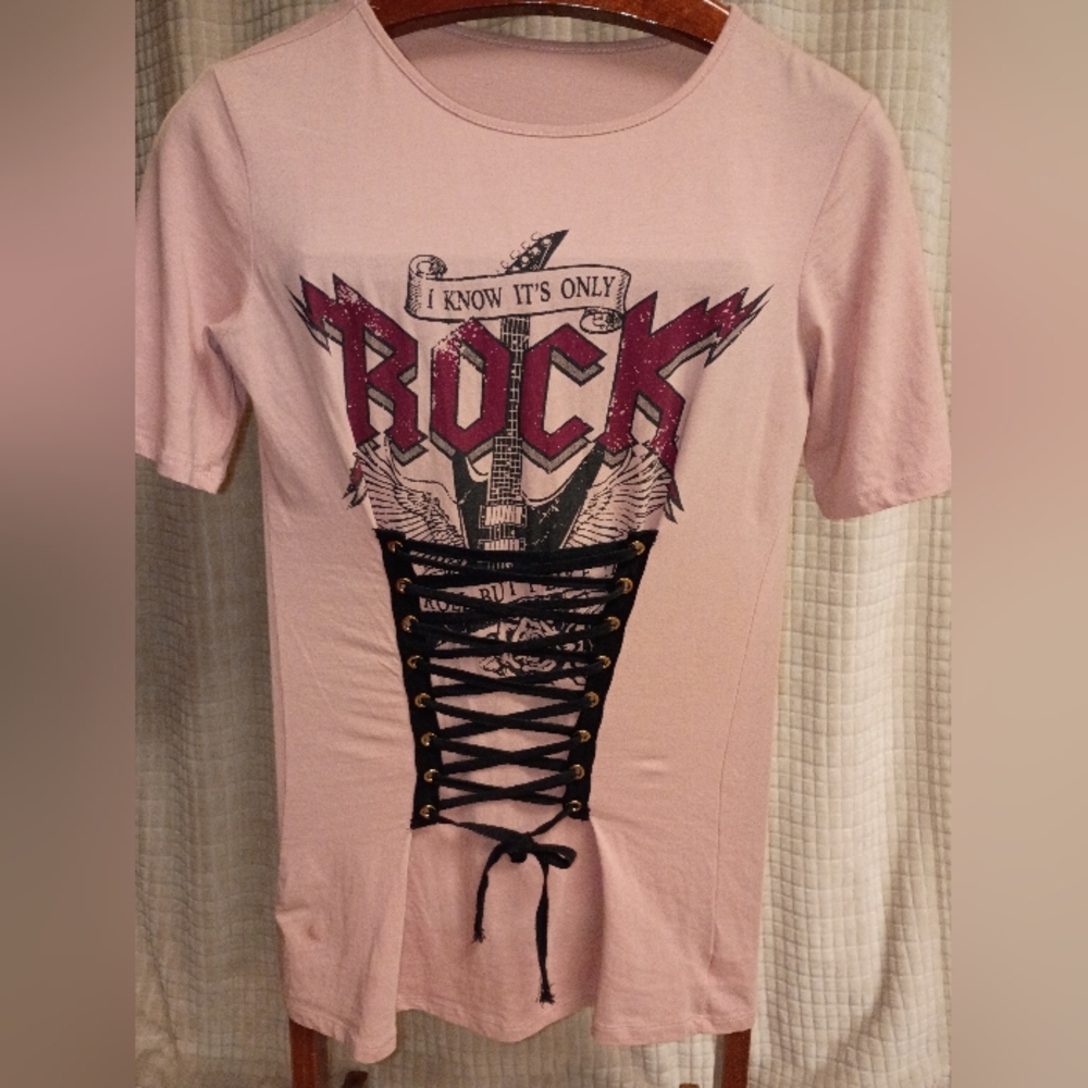 Womans Unique Biker Corset Rock&Roll Tee.